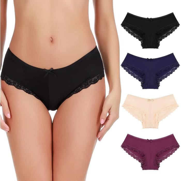 Culottes en Dentelle Hipster Femme Slip Taille Basse sous