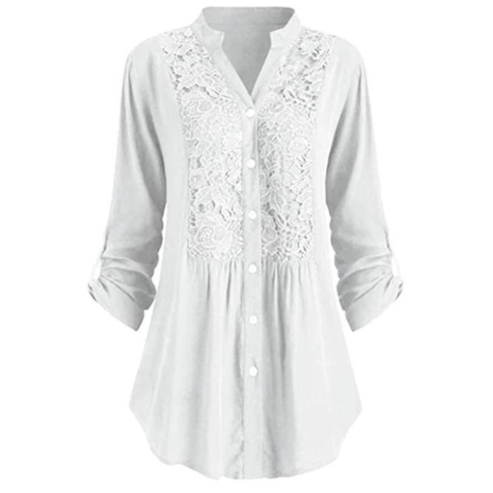 Shein Blouse Femme Chic Chemisier Femme SHEKINI Manches