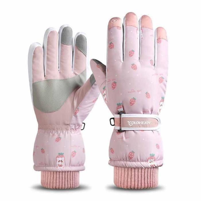 Gants Chauds D'hiver Unisexe - Ski, Vélo, Moto - Écran Tactile, Doublure Polaire, Protection Dorsale Renforcée | Taille Unique (paume 19-21 Cm)