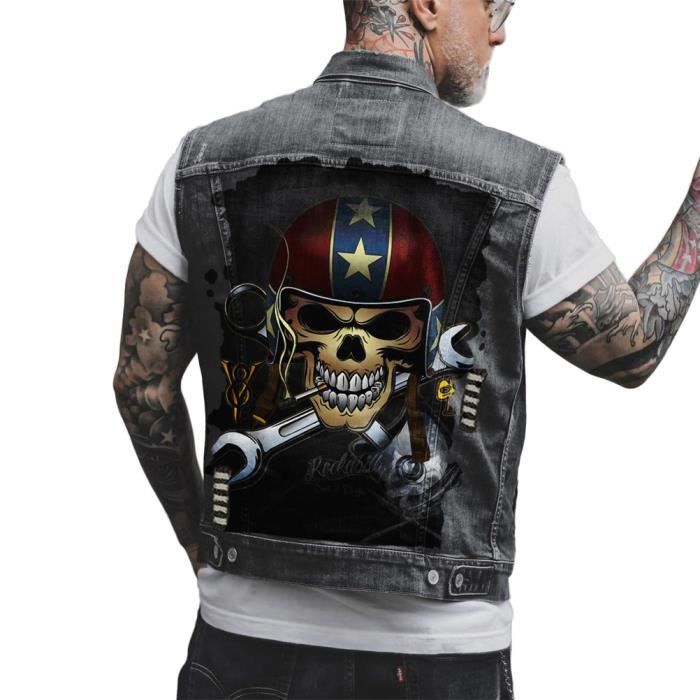 Veste moto sales sans manche homme