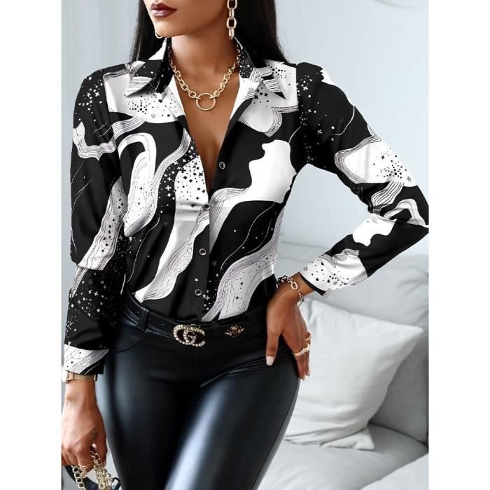 Chemisier Femme à Col Noué Et Manches Longues - Tissu Satiné Polyester/élasthanne, Coupe Ajustée (pour Bureau, Sortie) - 8