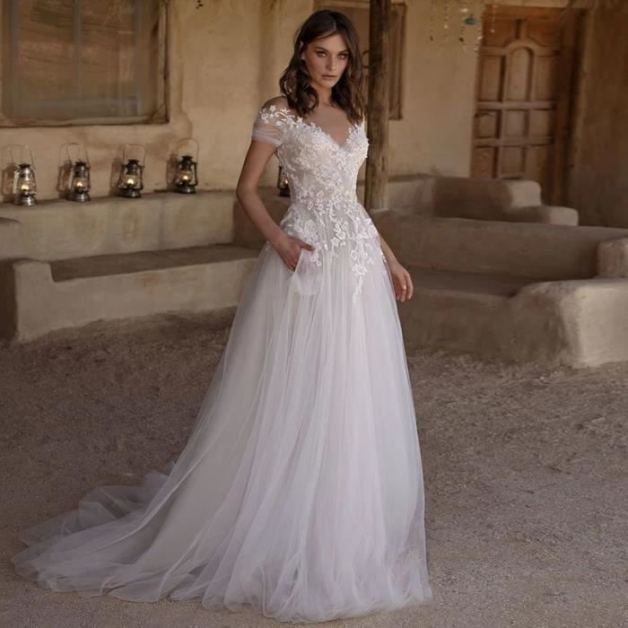 Cape top dentelle mariée