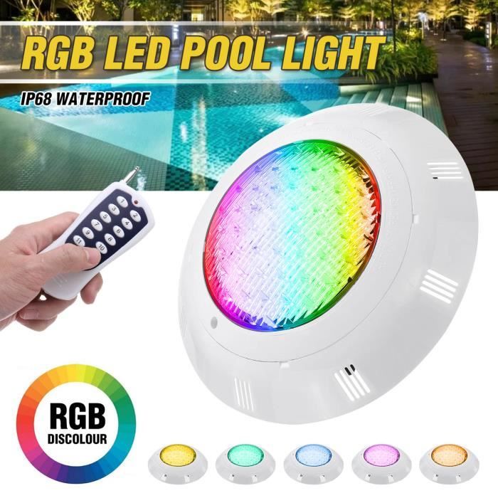 Kingwei lampe piscine led ，RGBW 38W lumiere piscine sous l'eau Etanche  IP68，projecteur piscine avec Télécommande ampoule piscine 12V DC/AC :  : Jardin