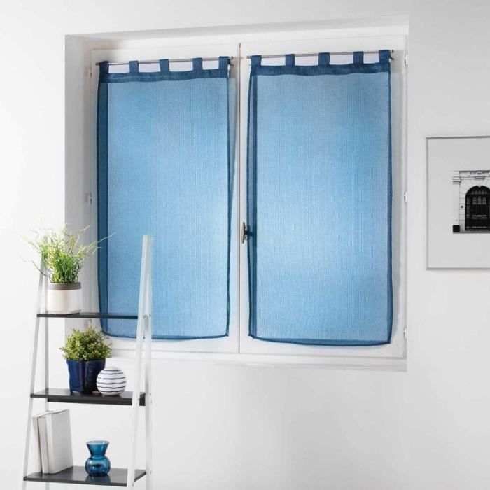 Paris Prix Paire De Voilages Tunis 60x120cm Bleu Paris Prix Paire De Voilages Tunis 60x120cm Bleu
