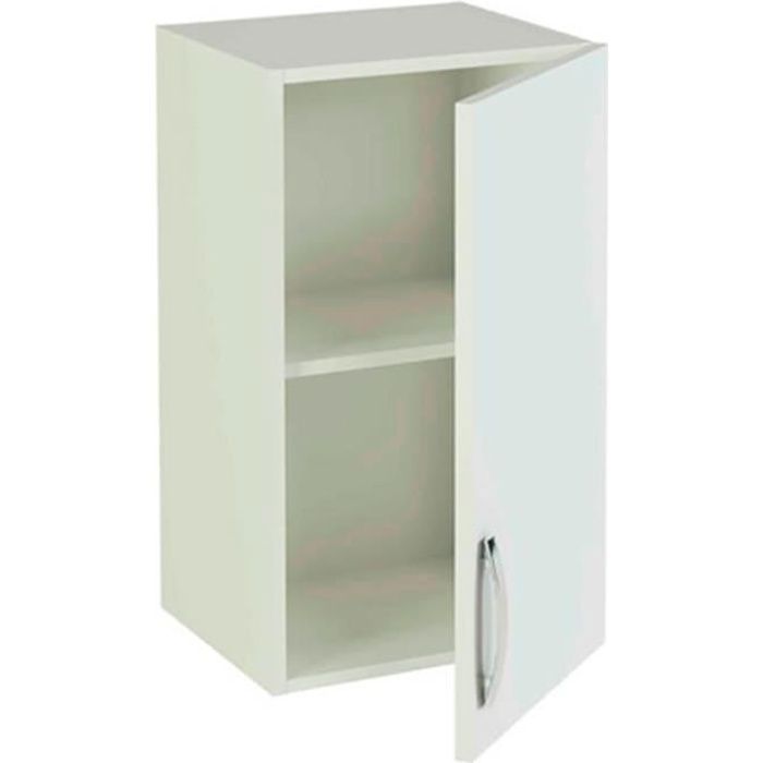 Meuble haut de cuisine 1 porte coloris blanc - Hauteur 70 x Longueur 40 x profondeur 35 cm