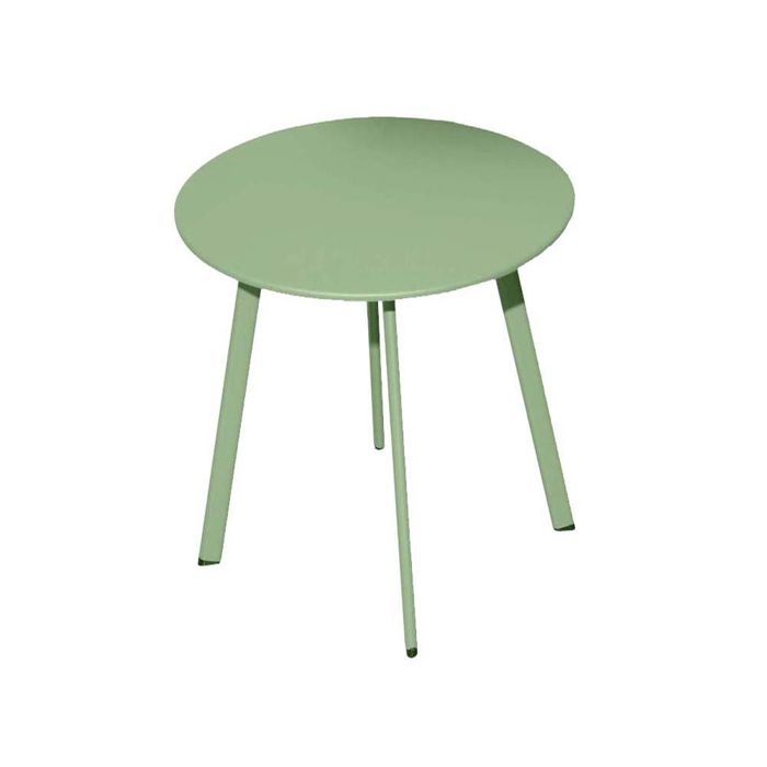 table basse de jardin en acier - proloisirs - massai 45 cm - vert - rond - garantie 2 ans