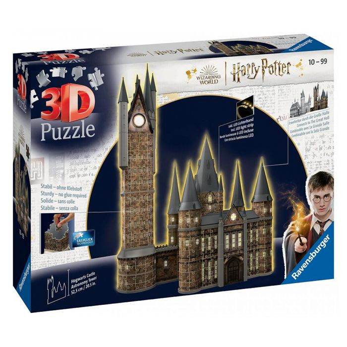 Puzzle 3d château de poudlard illuminé - la tour dastronomie / harry potter
