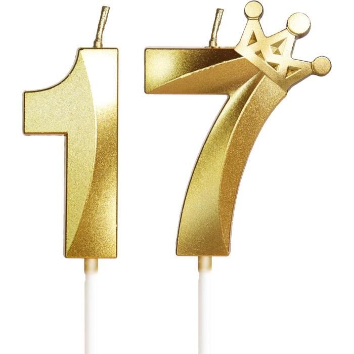 Bougies Chiffre 18 Avec Couronne Or Rose - Pour Gâteau Anniversaire Ou Mariage - Décoration Fête