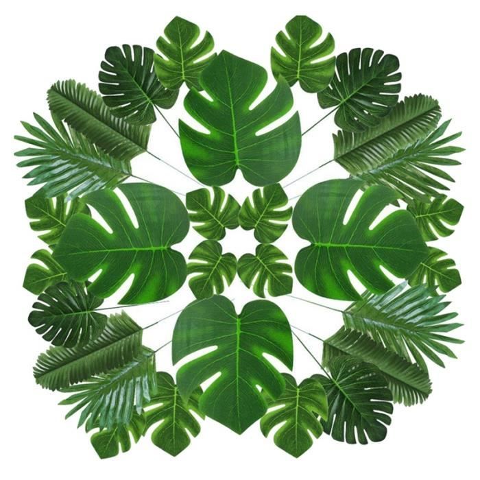 WINOMO Tropical Feuilles Feuille de Palmier Artificielle pour décorations de fête Hawaiian Luau Home Garden Décoration de Table 10 pcs   S
