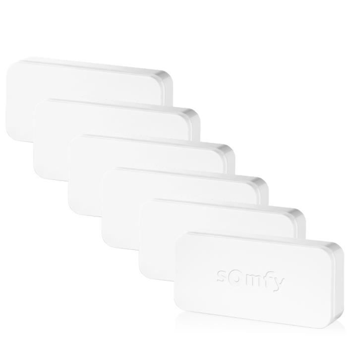 Somfy 1875250 - Pack 6 x IntelliTAG | Détecteurs auto-protégés de vibration pour Somfy One (+) & Home Alarm (Advanced)