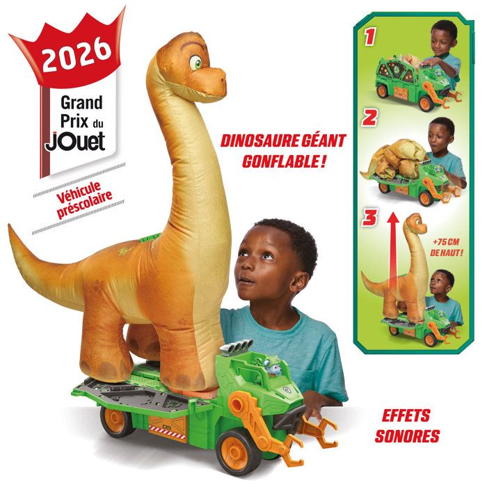 Véhicule Megasaurus La Pat Patrouille - Dinosaure Gonflable de 75cm + Rocky - SPIN MASTER - A partir de 3 ans