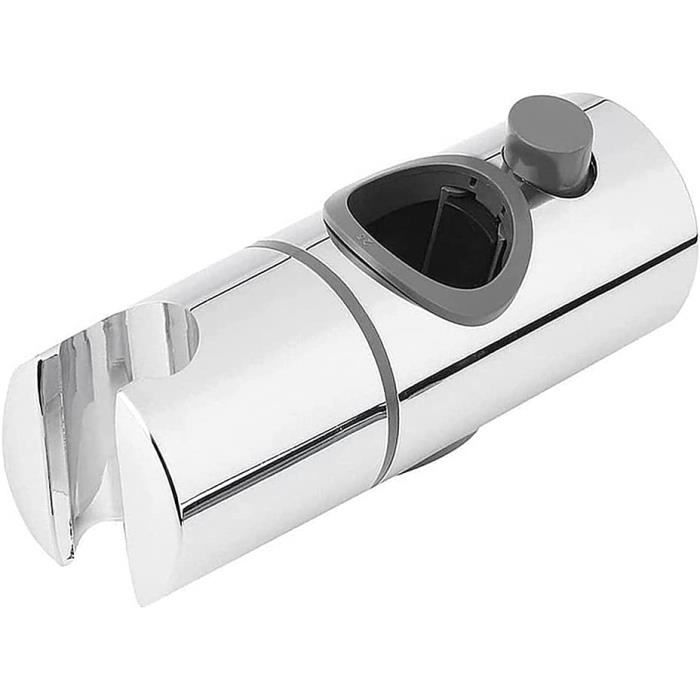 Support Mural Réglable Pour Pomme De Douche - Auto-adhésif Ou Vis - Aluminium Argenté