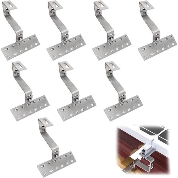 Kit 4 Crochets Pour Panneau Solaire Balcon – Acier Inoxydable, Support 30 Kg – Montage Facile Sans Perçage