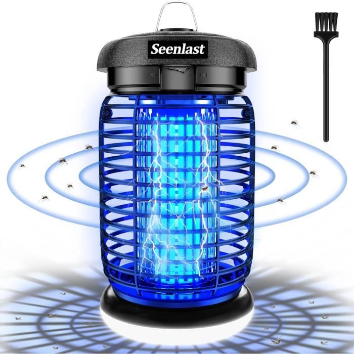 Lampe Anti Moustique Extérieur 4200V 15W UV - Tueur D'Insectes Électrique - Couverture 140m², Étanche IPX4