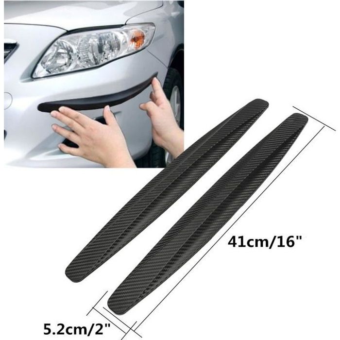 2Pcs Pare-Chocs Fibre de Carbone Sticker Bande Protection Autocollant  Adhésif - Cdiscount Auto