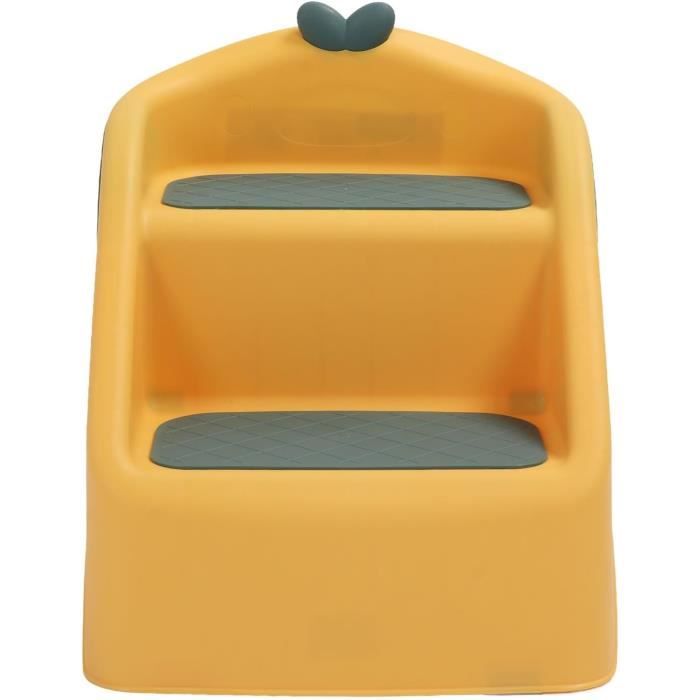 Tabouret Enfant Antidérapant Orange - Marchepied Salle De Bain, Sécurisé (22,5x20x12 Cm)