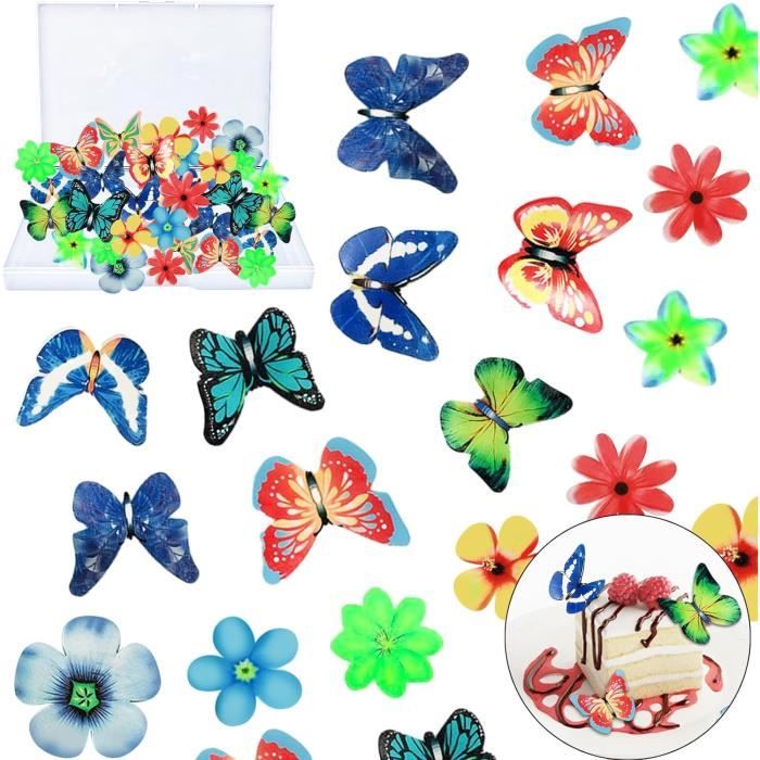 Silars Lot De 40 Décorations De Gâteau En Forme De Papillon 3D Pour Décoration De Gâteau D'anniversaire De Mariage, Tailles Mélangées