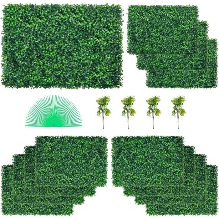 JQGADL 6 Pièces 20×20in Mur Végétal Artificiel Jungle,Panneau Mural D'herbe,Plusieurs Styles Mur Artificiel D'herbe De Haie, Mariage,pour Bureau,Jardin Maison,Magasin(Color:I