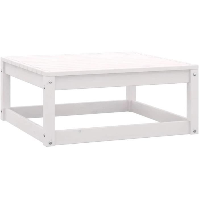 Table Basse / Repose-Pied Jardin En Bois FSC Gris – Style Palette Naturel 60x60x25 Cm – Intérieur/Extérieur – Chic Et Rustique
