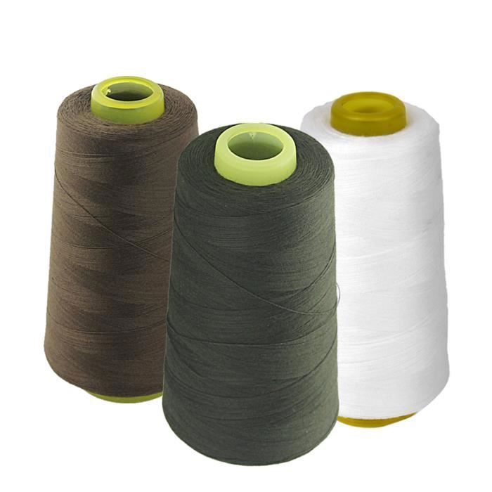 Gogogmee Fil Broder Métallique Polyester 5000 Yards Bobine Argentée - Pour Machine Coudre Embroidery