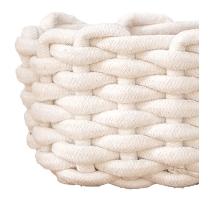Panier De Rangement En Corde De Coton Couverture Ronde Plateau Tissé