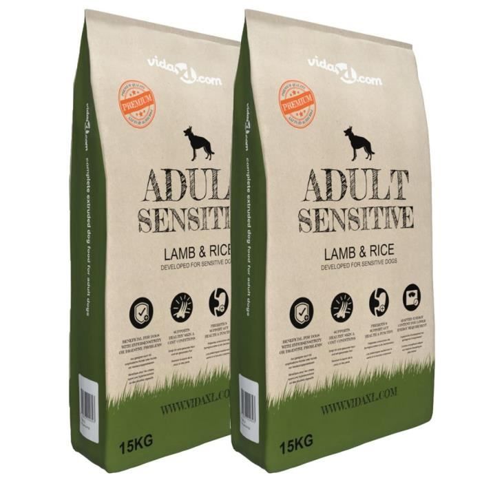 vidaXL Nourriture pour chiens Adult Sensitive Lamb & Rice 2 pcs 30 kg vidaXL Nourriture pour chiens Adult Sensitive Lamb & Rice 2 pcs 30 kg