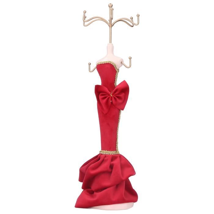 Support De Présentoir De Bijoux Mannequin Rouge 
