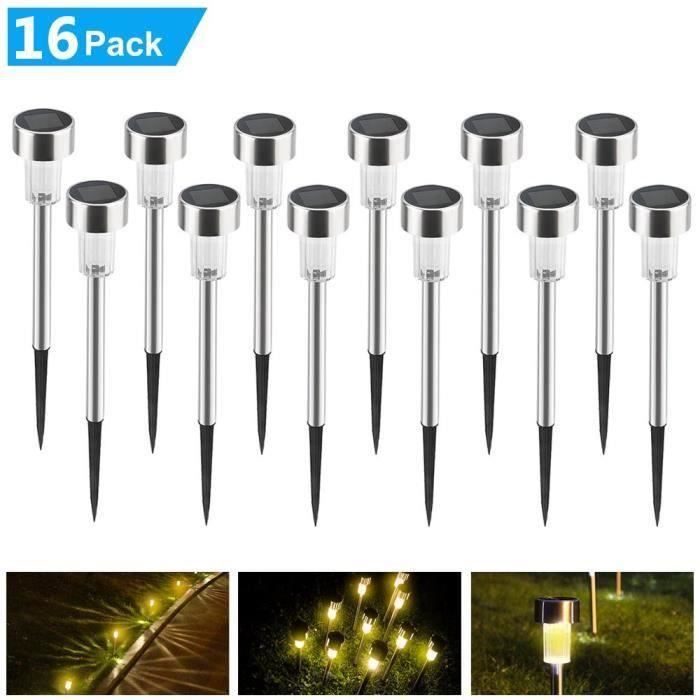 Eclairage Exterieur Solaire Lot De 6 Lampes Solaires Pour Escaliers - IP67, 3000K (blanc Chaud) Lampe Solaire Marche Escalier Exterieur
