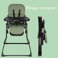 BEBECONFORT LILY Chaise haute bébé, ultra compacte et légère, confort optimal, de 6 mois à 3 ans, jusqu'à 15 kg, Mineral green-1