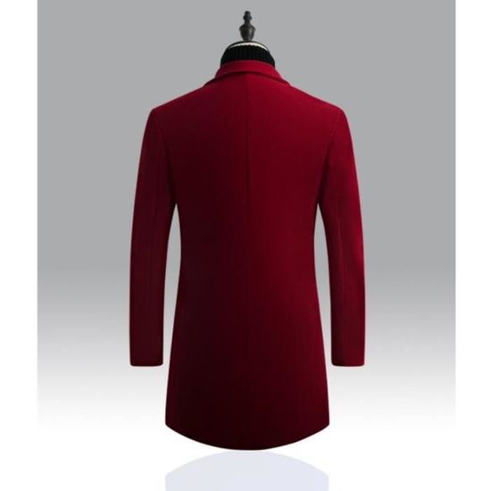 Manteau long bordeaux homme new arrivals