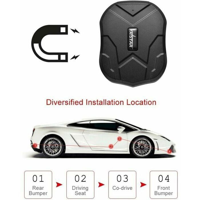 Mini Traqueur GPS Pour Véhicules, Avec étui Magnétique Résistant Aux Intempéries, Pour Appareils De Suivi De Voiture, Fonctionne Avec Apple Find My (iOS Uniquement), Blanc