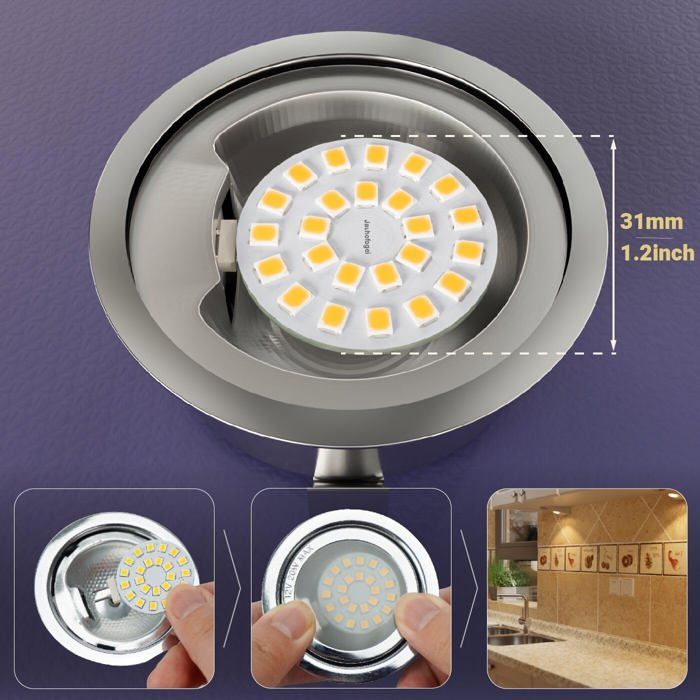 TRAHOO-Ampoule LED G4 Ronde 12 Volts Blanc Froid équivalent Ampoule ...