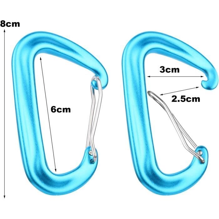 24 Mousquetons Cœur En Aluminium – 45 X 42 Mm – 8 Couleurs – Légers, Pour Clés, Sacs, Camping Et Décoration