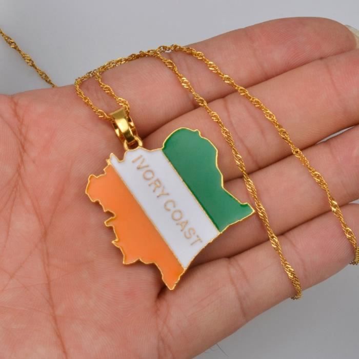 Collier Pendentif Carte De La Corse – Bijoux Hip Hop Plaqué Or/Argent, Style Vintage, Cadeau Tendance Homme Femme