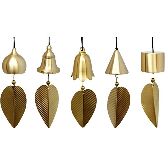 Woodstock Chimes TB3C Temple Bells Trio – Carillon Éolien Laiton, Son Doux Et Apaisant Style Temple Chinois
