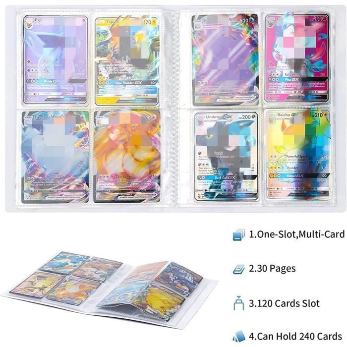 Album Classeur Cartes à Collectionner 30 Pages – 240 Cartes, étanche Et Anti-rayures, Cadeau Enfant