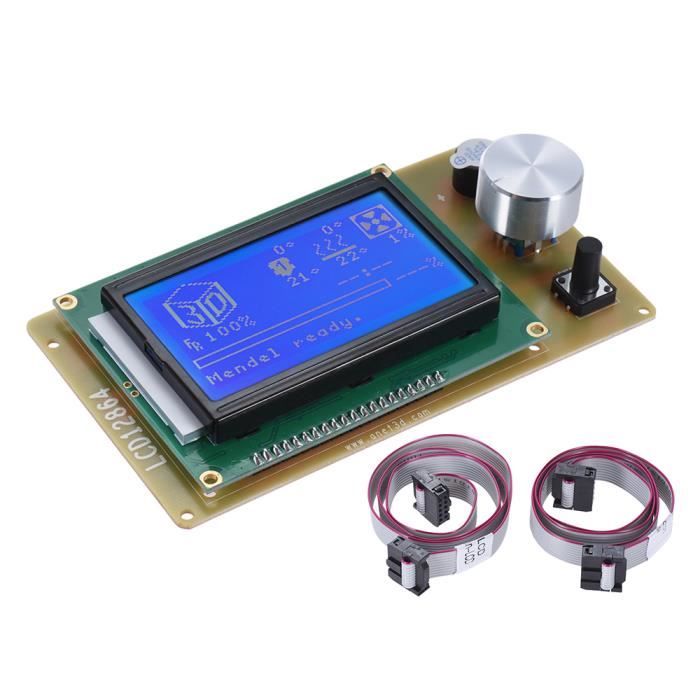 12864 LCD écran d'affichage Intelligent Module contrôleur pour RAMPS 1.4  Arduino Pololu Reprap Kit d'impression 3D Accessoires - Cdiscount  Informatique