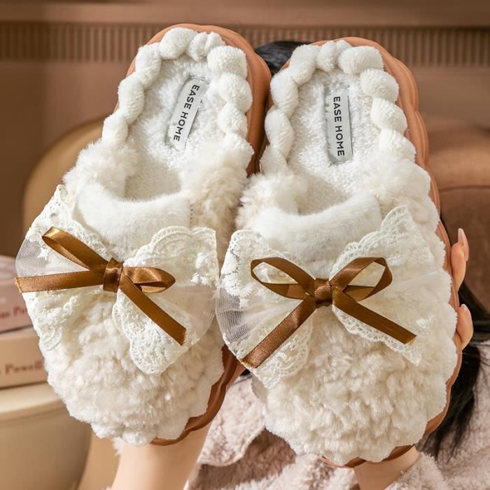 Chaussons Enfant Hiver - Pantoufles En Peluche Chaude, Semelle Antidérapante, Design Lapin Mignon, Pour Fille Et Garçon