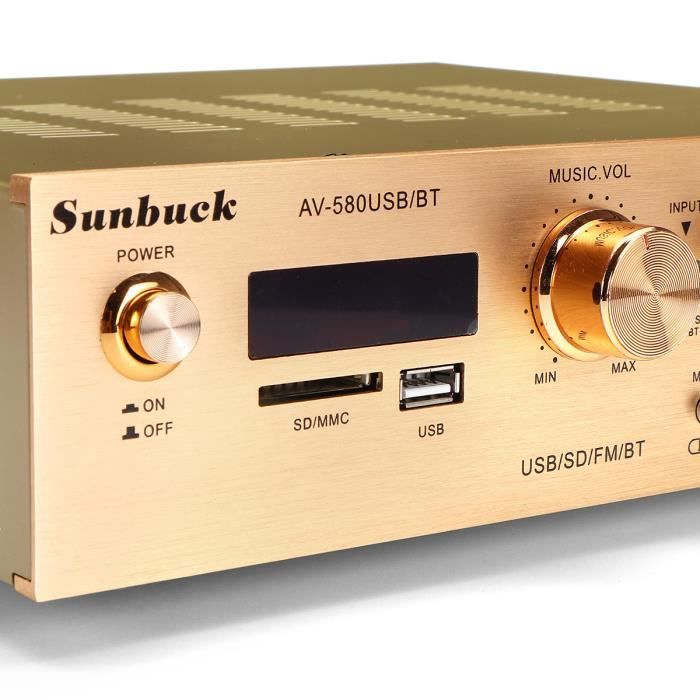 Pack HiFi Ampli Bluetooth 2x50W LTC MFA1200USB-BT-BL + 4 Enceintes Murales Plates SSP501F-W - Magasin Restaurant