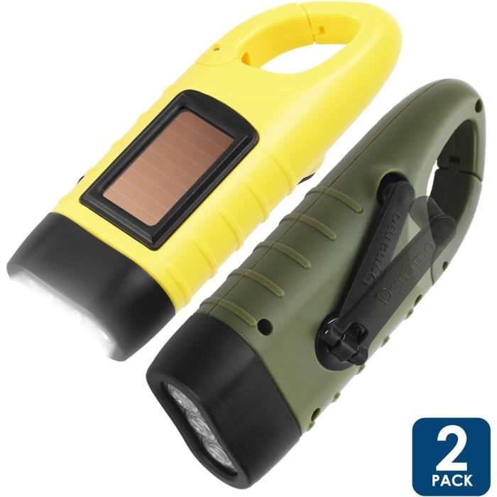 Lampe De Poche Solaire, Torche LED Solaire & Manivelle Flashlight