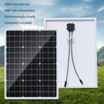 Panneau Solaire Monocristallin de Haute Efficacité Photovoltaïque,Câble avec Connecteur MC4,150W,18 V pour Batterie de Camping-car-2