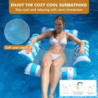 Matelas gonflable de piscine, 170 x 80 cm, hamac à eau, jouet de piscine, chaise de natation portable pour fête aquatique, plaisir d'été, adultes et enfants, bleu Matelas gonflable de piscine, 170 x 80 cm, hamac à eau, jouet de piscine, chaise de natation portable pour fête aquatique, plaisir d'été, adultes et enfants, bleu