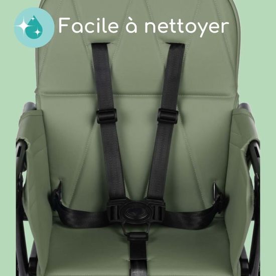 Zamboo Chaise Haute Bébé Dès 6 Mois - Légère 3,5 Kg, Tablette Amovible, Harnais 5 Points, Style Bois - Gris