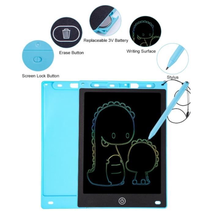 2 Pack Tablette Dessin Enfants, 12 Pouces Tablette Dessin Tablette Dessin  LCD Magique,Tablette Dessin,Doodle Pad avec Bouton - Cdiscount Jeux - Jouets
