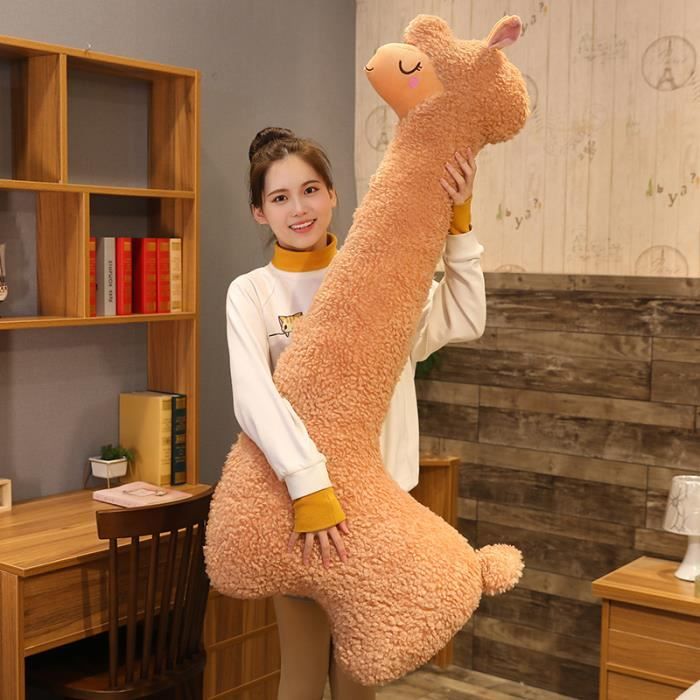 Blanc - 75 cm - Oreiller en peluche alpaga de grande taille