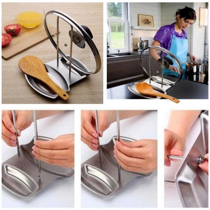 Support Couvercle Support De Couvercle De Casserole Repose Cuillere Cuisine Plateau Degouttement Pour Ustensiles De Cuisine Couvercle De Casserole Et Cuillere 88661936 Repose Couvercle Cuisine