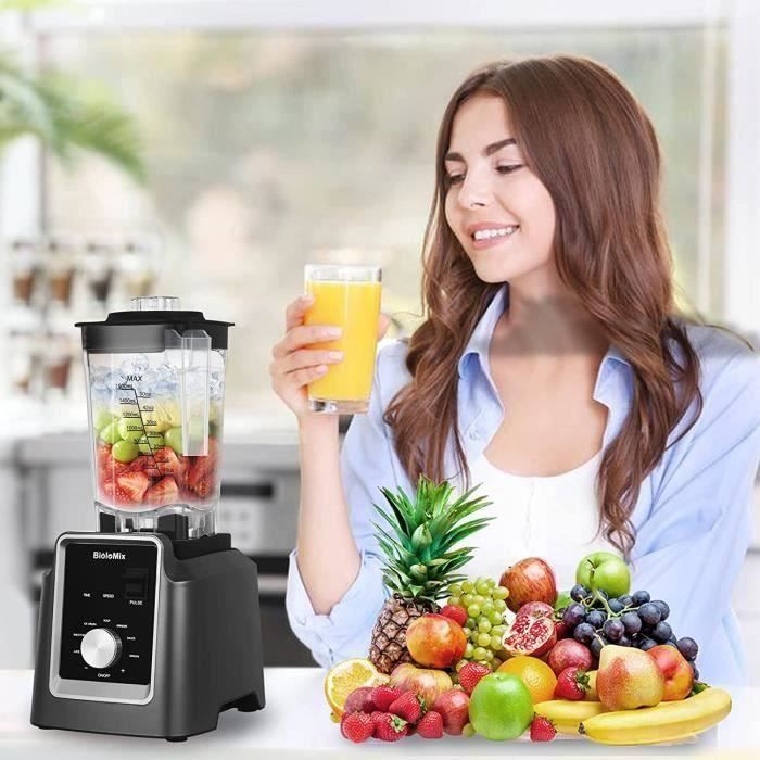 Blender Mixeur 2-en-1 6000W – Bol 2L + 0,5L, 9 Vitesses, Broie Glaçons Et Fruits Congelés
