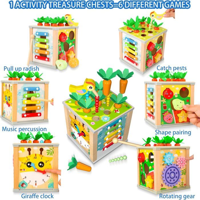 kurtrusly Cube d'Activités Polyvalent en Bois 8 en 1 Centre Jouets Éducatif Labyrinthe de Perles Jouet d'Éveil pour Enfants Cadeaux No.1 kurtrusly Cube d'Activités Polyvalent en Bois 8 en 1 Centre Jouets Éducatif Labyrinthe de Perles Jouet d'Éveil pour Enfants Cadeaux No.1