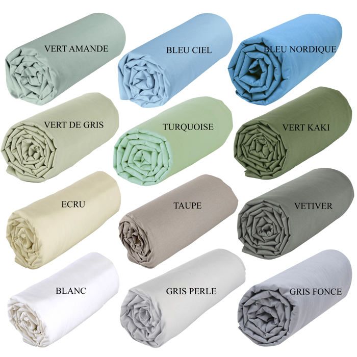 Drap Housse Pour Lit 1 Personne "Jersy" En Jersey - Bleu - 90 X 190 Cm