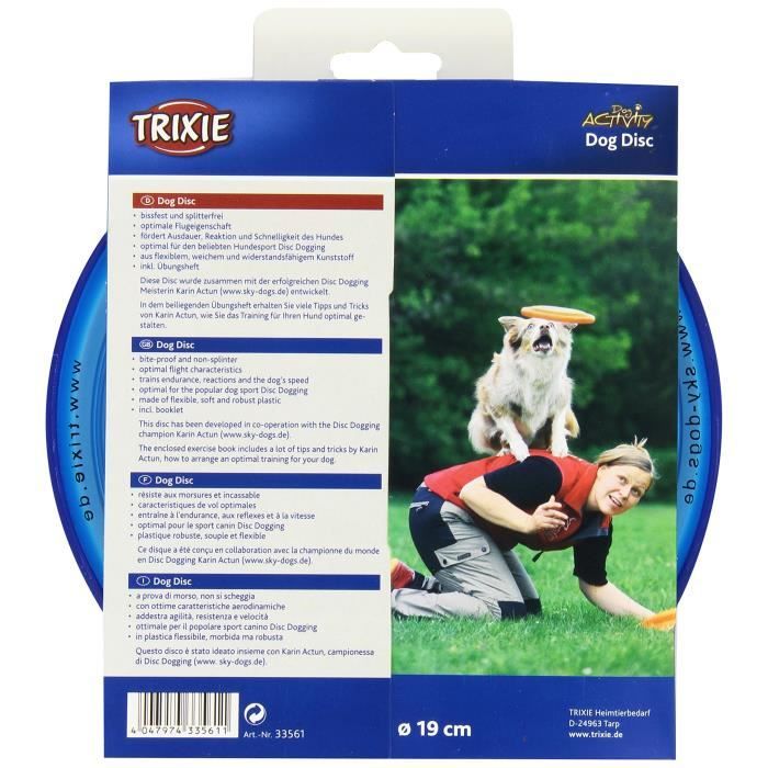 Trixie Frisbee Dog Activity Disc pour chien resistant aux morsures o 19 cm C Cdiscount Maison